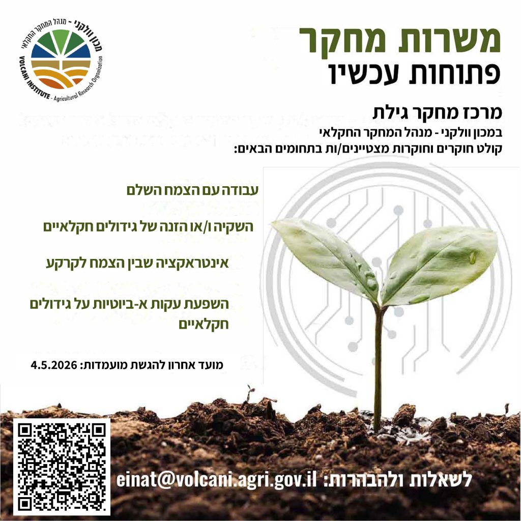 משרות מחקר פתוחות עכשיו - מרכז מחקר גילת